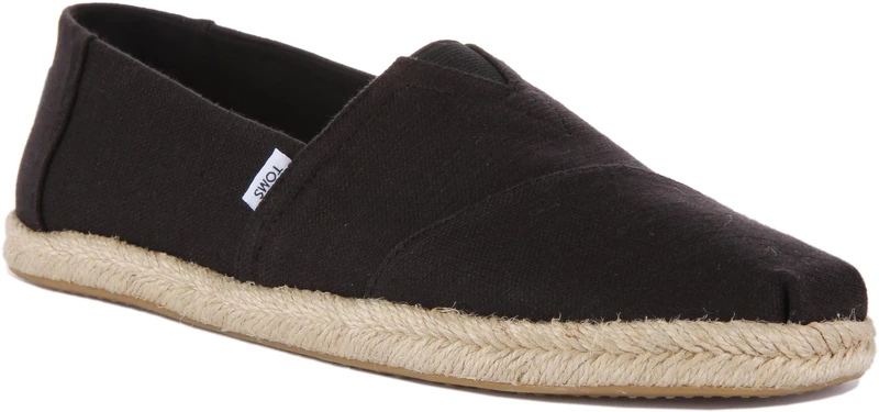 TOMS Mens Alpargata Rope Espadrilles Shoes Black 7 UK