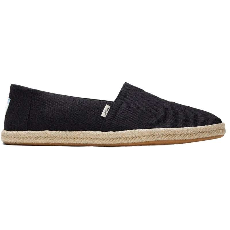 TOMS Men's Alpargata Rope Loafer Flat, Black, 7.5 UK