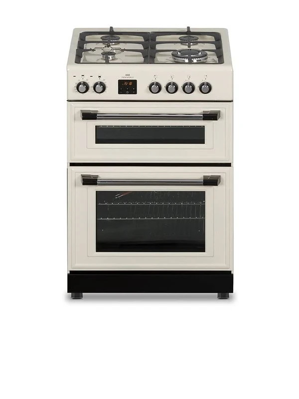 New World NWDFMRCR 60cm Freestanding Dual Fuel Cooker - Cream - Image 1