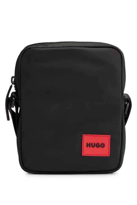 HUGO Mens Ethon 2.0N NS zip Reporter bag with red logo label Size One Size