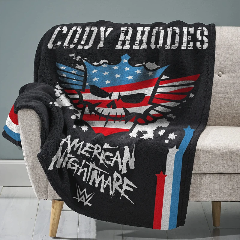 Sleep Squad WWE Cody Rhodes American Nightmare 60” x 80” Raschel Plush Blanket –Wrestling Legend Super-Soft Throw - Image 1