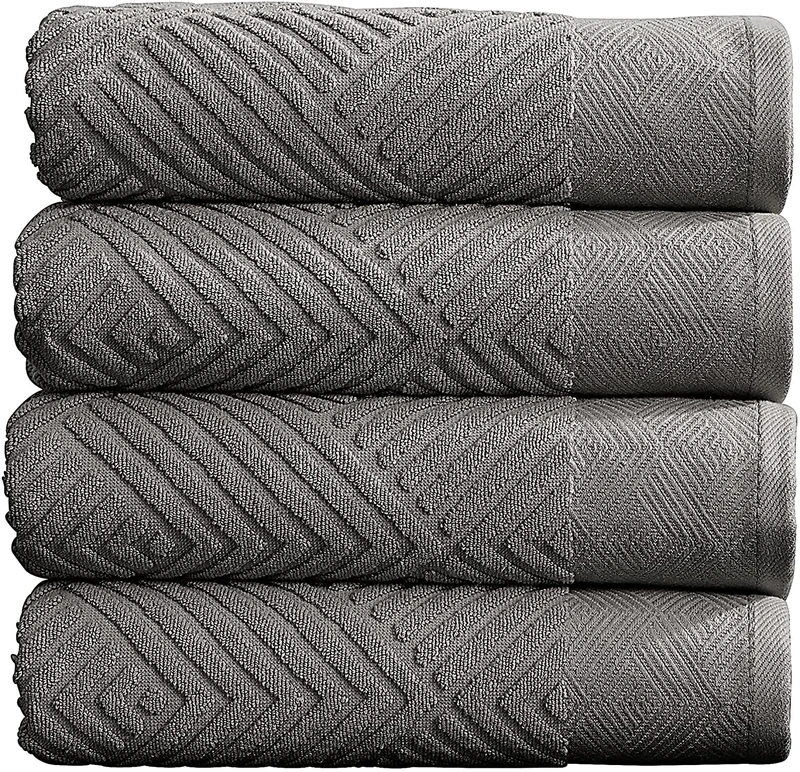Simpli-Magic 100% Cotton Soft Bath Towels Set | Quick Dry and Highly Absorbent, Textured Bath Towels 27" x 54" (4 Pack)