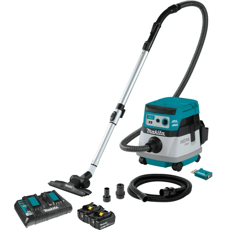 Makita XCV22ZU 36V (18V X2) LXT® Brushless 2.1 Gallon HEPA Filter Dry Dust Extractor/Vacuum, AWS®, Tool Only
