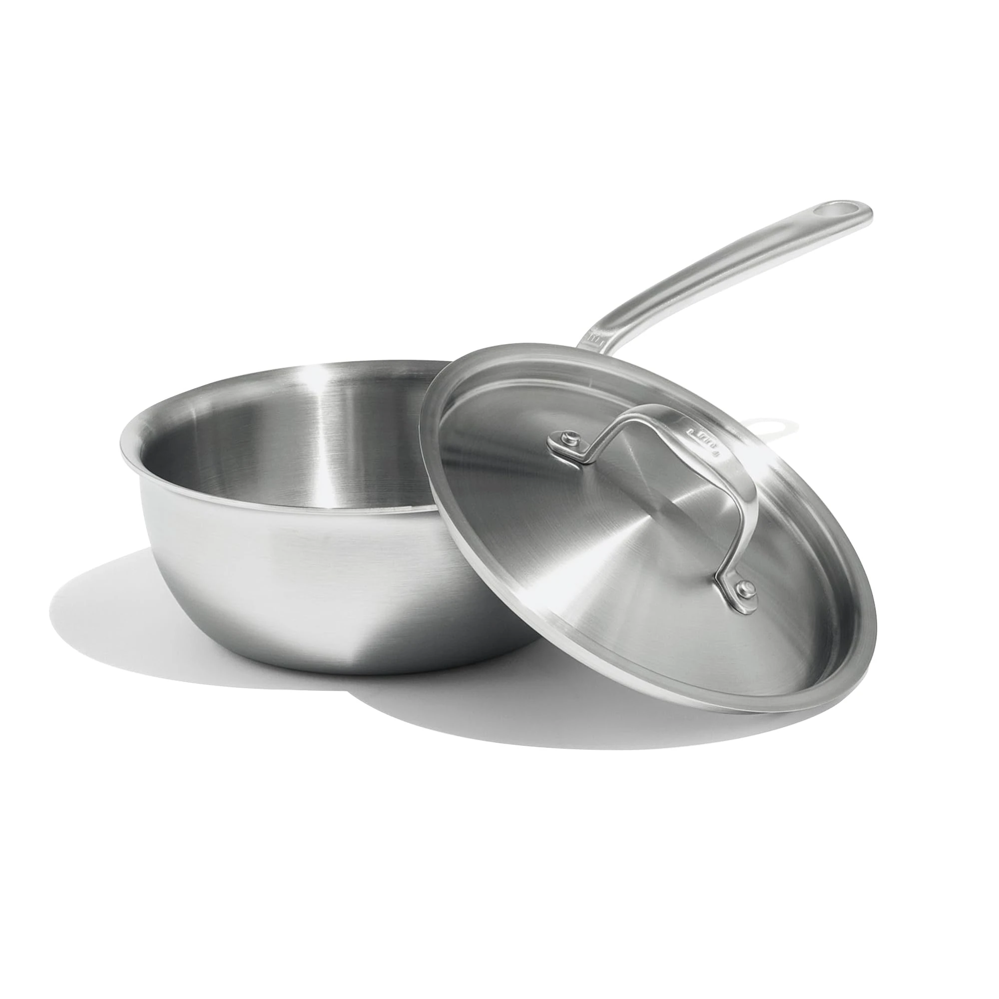Made In Cookware - 2 Quart Stainless Steel Saucier Pan - 5 Ply Stainless Clad - Professional Cookware - Made in Italy - Induction Compatible