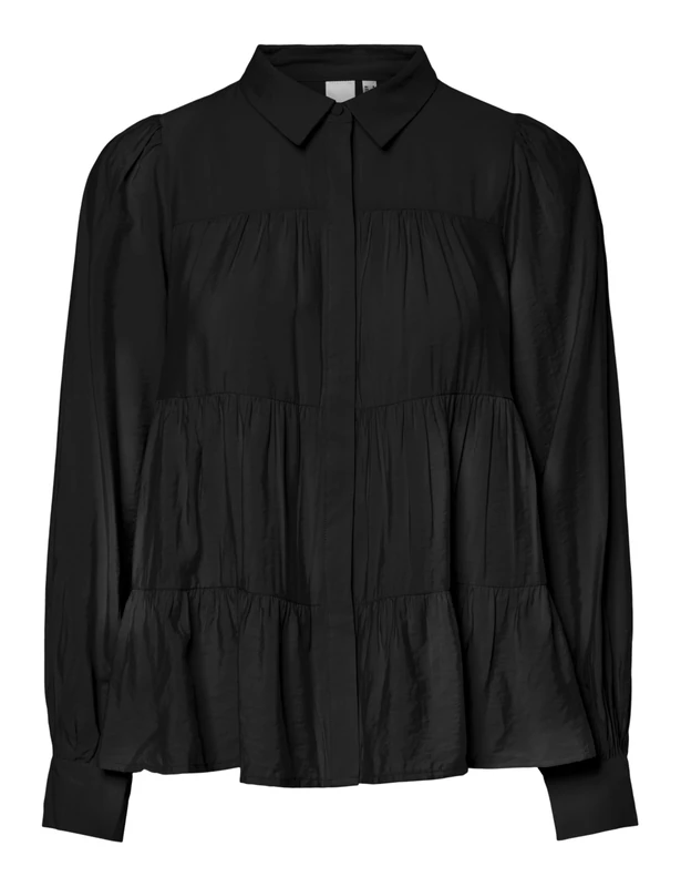 YAS Women's Yaspala LS Shirt S. Noos Shirt/Blouse, Black, S