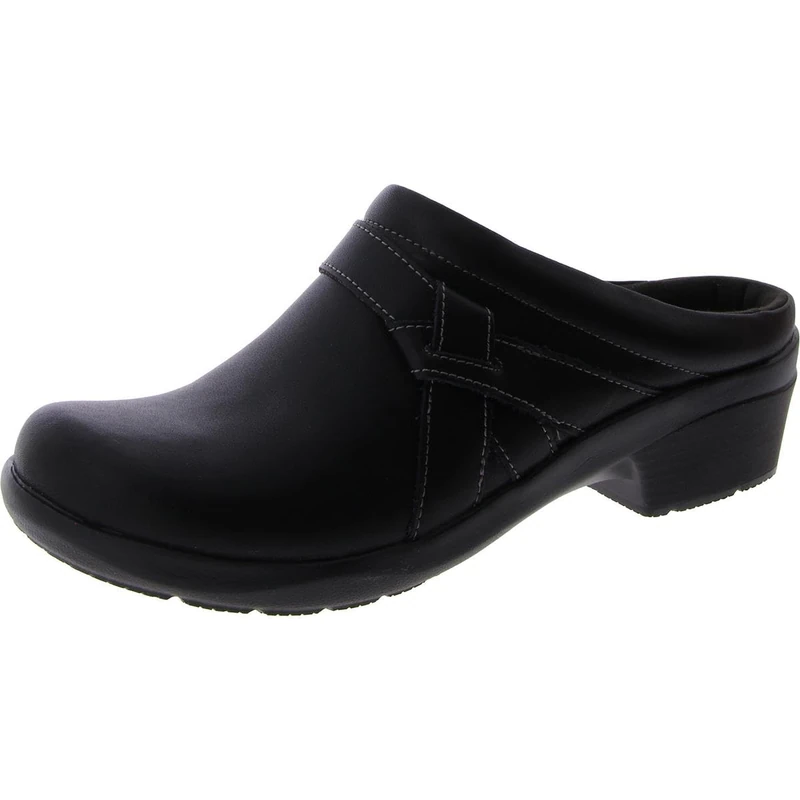 Clarks Women's, Angie Mist Clog, Black Leather, 5 UK - Image 1