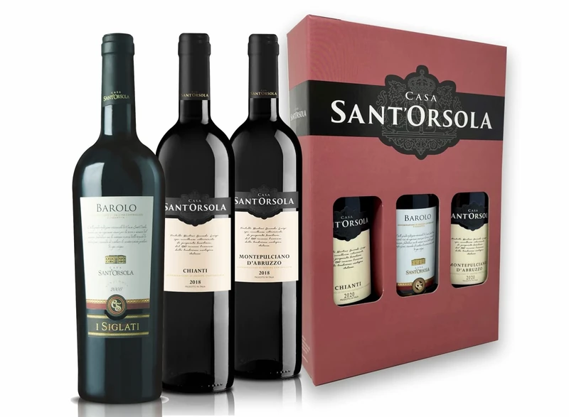 Sant'Orsola Italian Red Wine Giftbox - 3 x 750ml Bottles