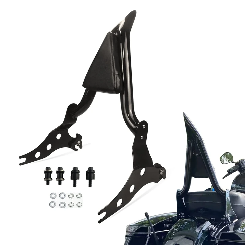[New Generation] Black Sissy Bar, Detachable Passenger Backrest Rear Pad Fit for Harley Fat Boy FLFBS 2018-2023 2024 Breakout 2013-2023