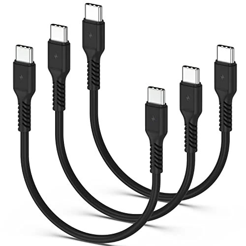 1ft USB C to C Cable Short, 3 Pack USB Type C to Type C Cable Fast Charging Android Charger Cord USBC 60W Compatible with Samsung Galaxy A13/S21/S22 Ultra Note 20/10 5G Google Pixel 6 Moto G Stylus