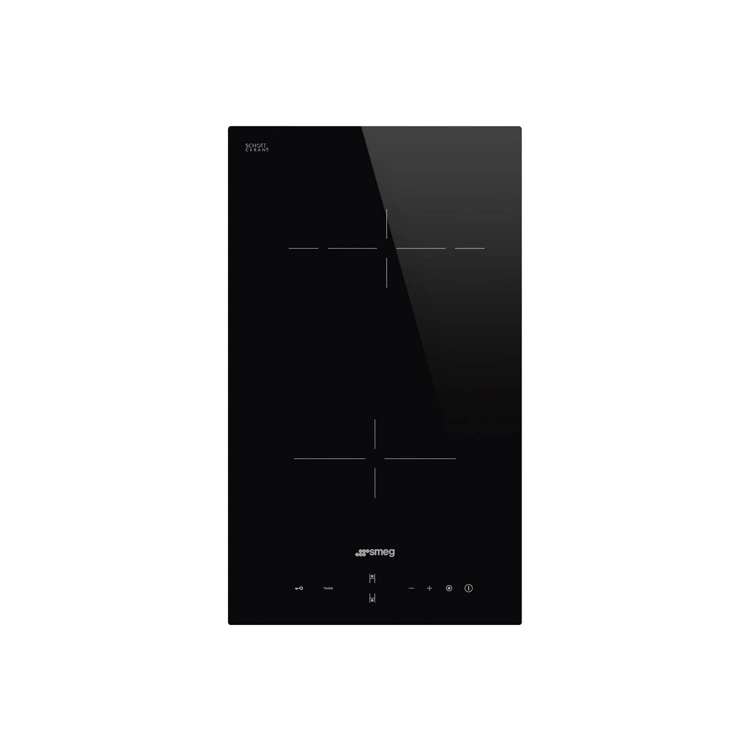 Smeg 30cm 2 Zone Domino Ceramic Hob Black