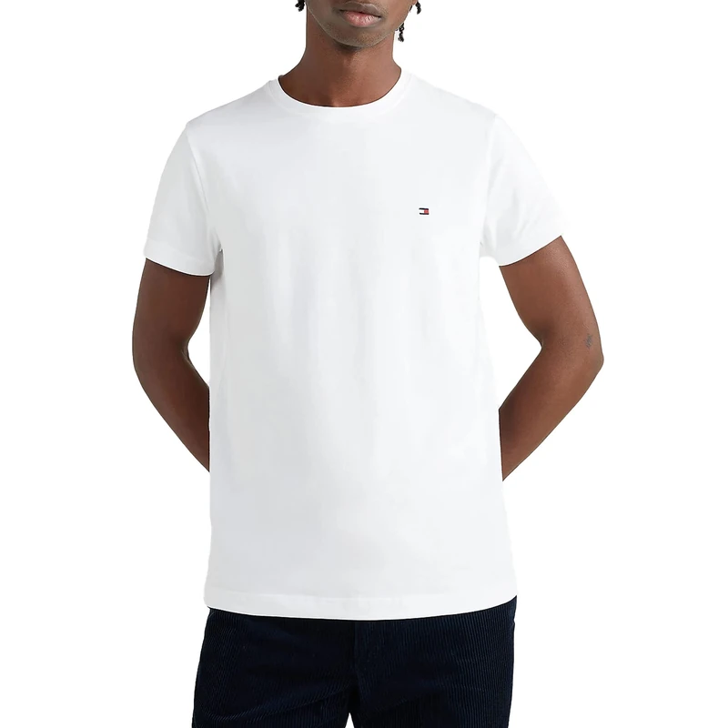 Tommy Hilfiger Men’s Short Sleeve Core Stretch Slim Fit T-Shirt, White (White), M
