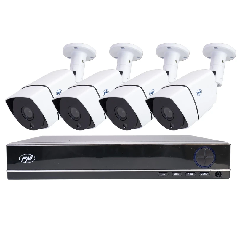 AHD Video Surveillance Kit PNI House PTZ1300 Full HD - NVR and 4 Outdoor Cameras 2MP Full HD 1080P with 1TB HDD Included