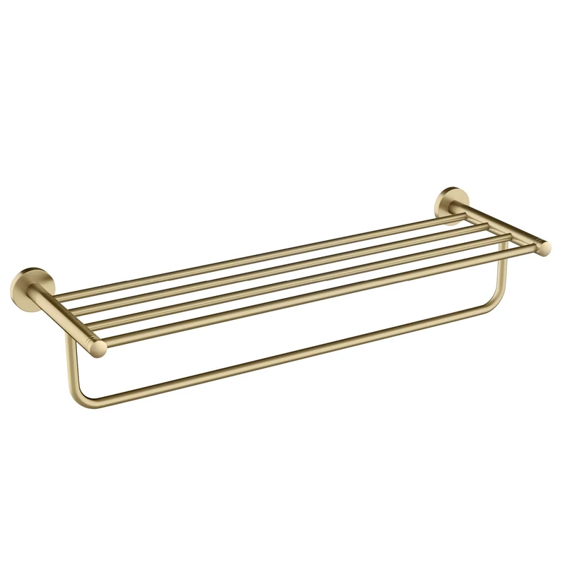 Kraus KEA-18842BG Elie Bathroom Shelf with Towel Bar, Brushed Gold