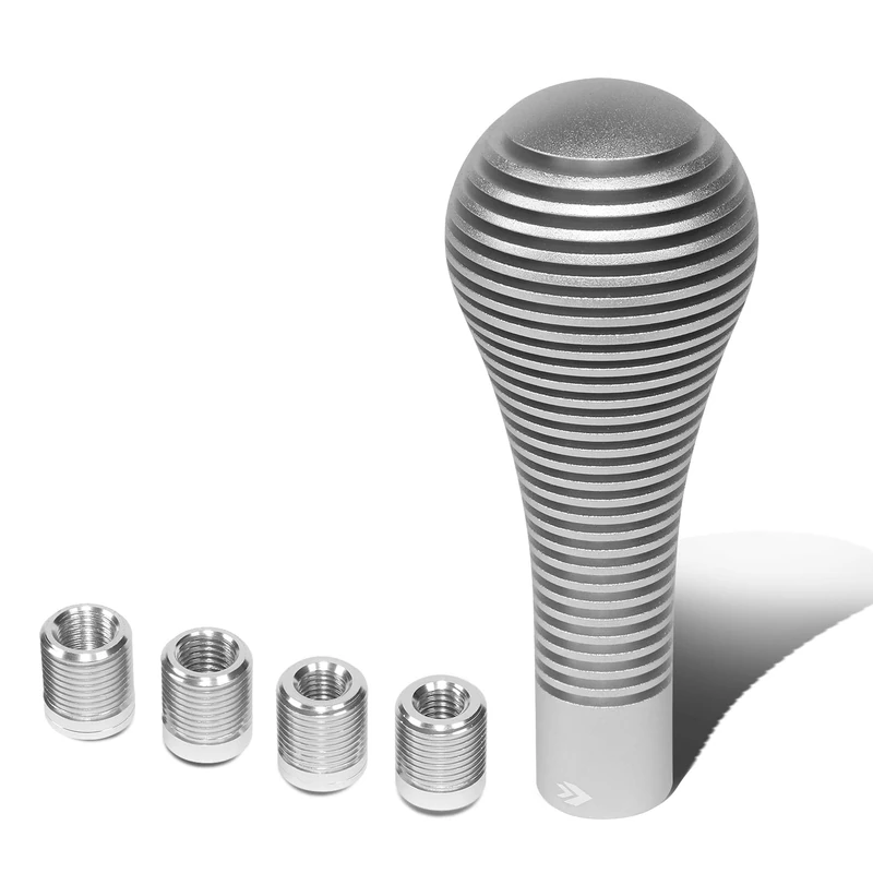NRG Innovations NRG-SK-701SL Shift Knob with Thread Adapter Wrench Teardrop Style Lever Stick Shifter Handle Billet Aluminum for M10 X 1.25, M10 X 1.5, M12 X 1.25, M12 X 1.5 Thread Pattern Shifter