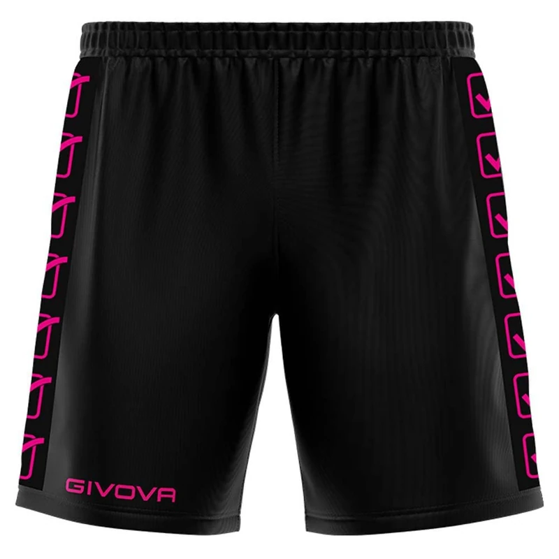 Givova Poly Band Track Pants, Noir/Fuchsia Fluo, L
