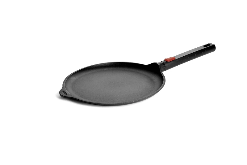 Woll Diamond Logic XR Crepe Pan - Inductive, Diameter 26 cm, with Removable Handle, Suitable for All Cookers, Aluminium, Oven-Safe, Black