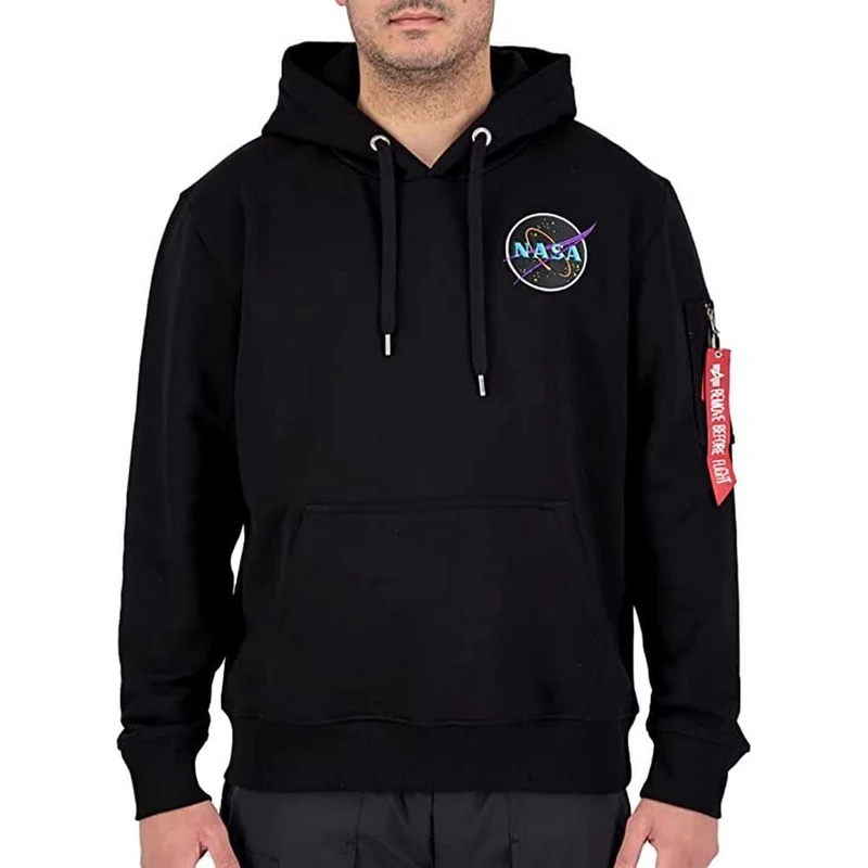 Alpha Industries Dark Side Hooded Sweat for Men Black/Neon Purple
