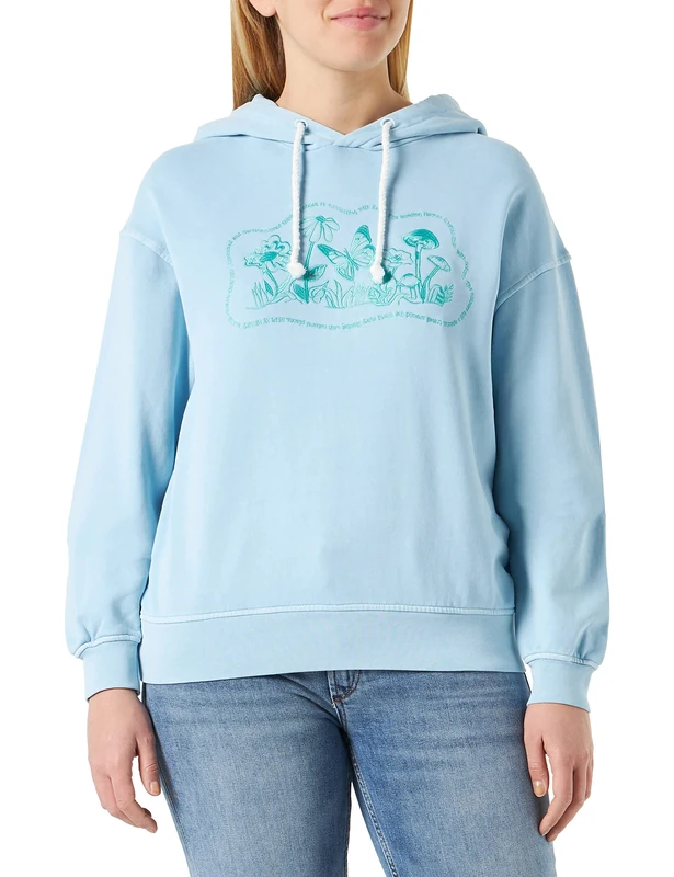 REPLAY Adult W3045 Earth Made Hooded Sweatshirt, Aegean Sky 109, M
