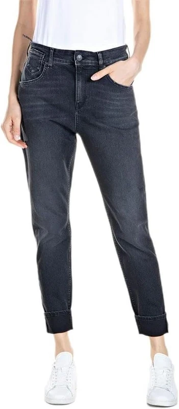 Replay women's Marty Boyfit jeans with stretch, gray (Dark Gray 097), W26 x L32