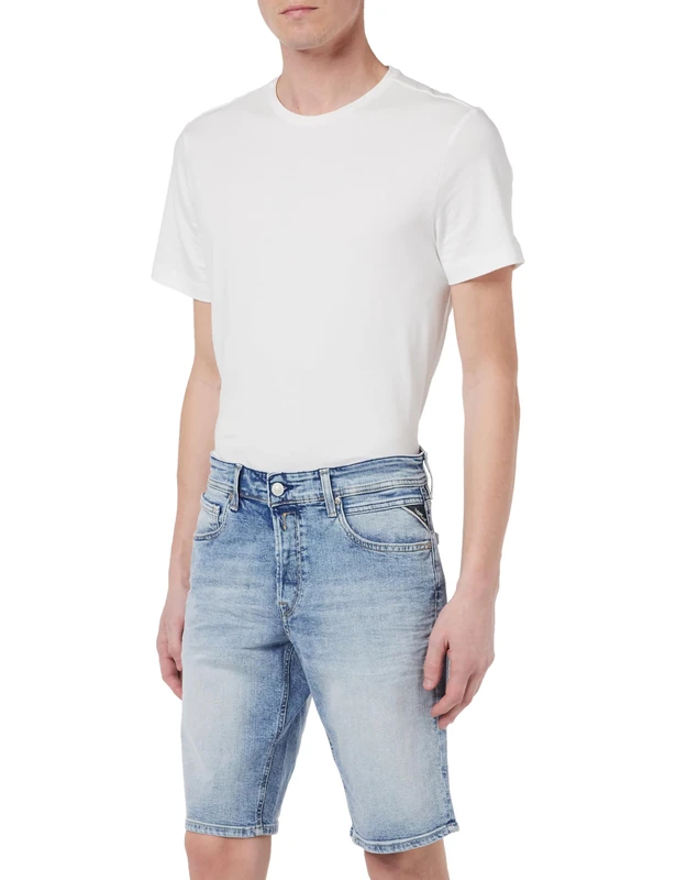 Replay Herren Jeans Shorts Grover Straight-Fit Bio, Light Blue 010 (Blau), 28W - Image 1