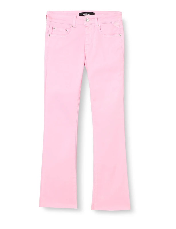 REPLAY Women's WC429 Faaby Flare Crop Power Stretch Modal Jeans, Light Rose 307, 25W
