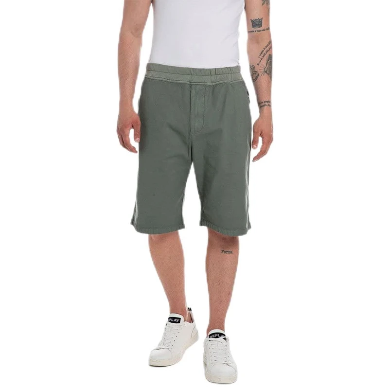 REPLAY Men's M9939 Bermuda Shorts, 703 Aviator Green, 31W - Image 1