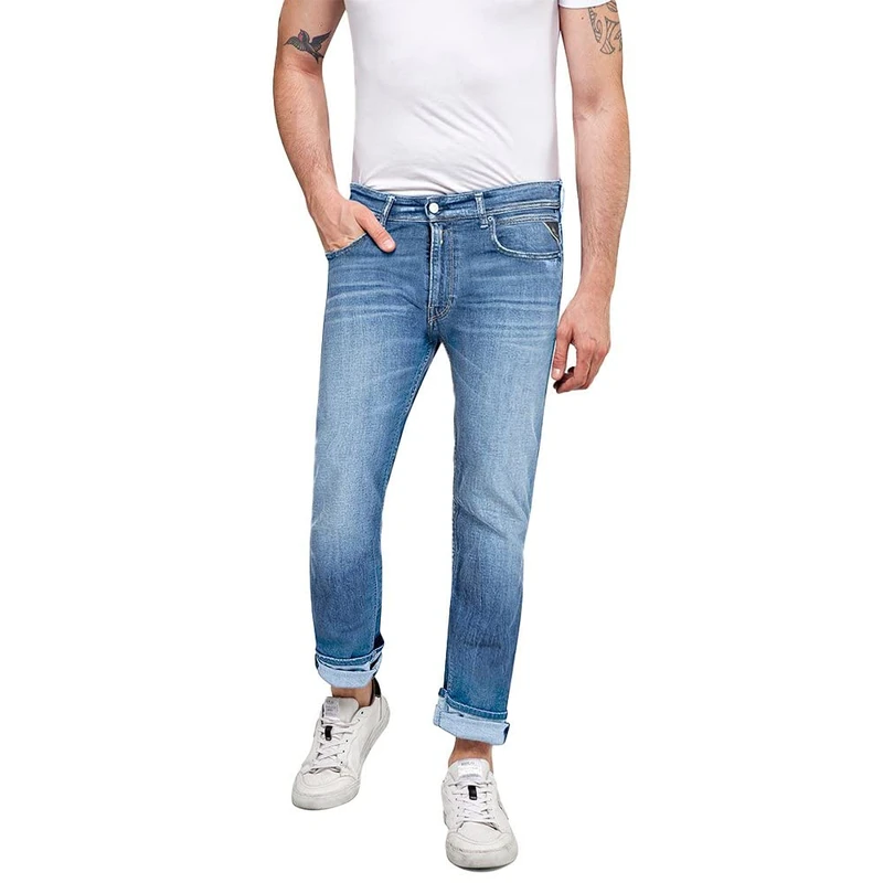 Replay Herren Jeans Grover Straight-Fit Bio, Medium Blue 009-1 (Blau), 28W / 32L