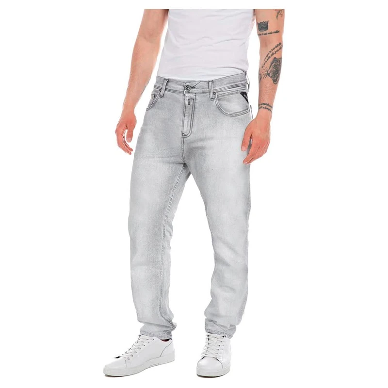REPLAY Men's Sandot Jeans, 095 Light Grey, 28 W/ 30 L