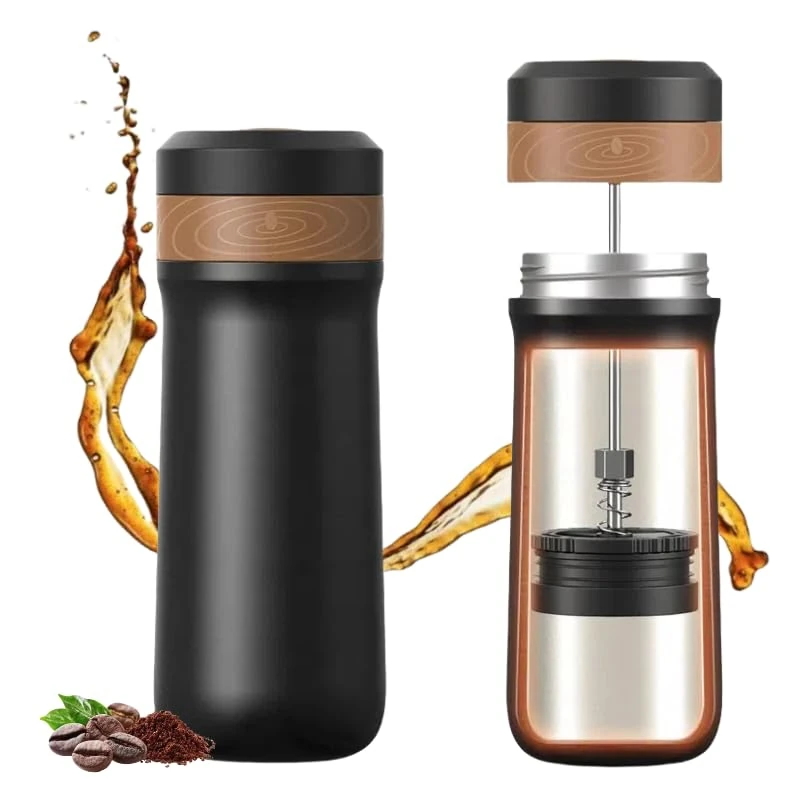 i Cafilas Classic Travel Coffee Press Mug 12 oz with Carry Loop, Stainless Steel French Press Coffee Maker, BPA Free Great for Camping and Travel, Dishwasher Safe