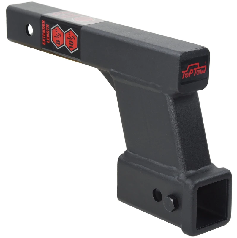 TOPTOW Trailer Receiver Hitch Extender Adapter 6" Drop/Riser, 8" and 10" Extension Length, 2" Shank, 7500lbs Towing Capacity, Matte Black…
