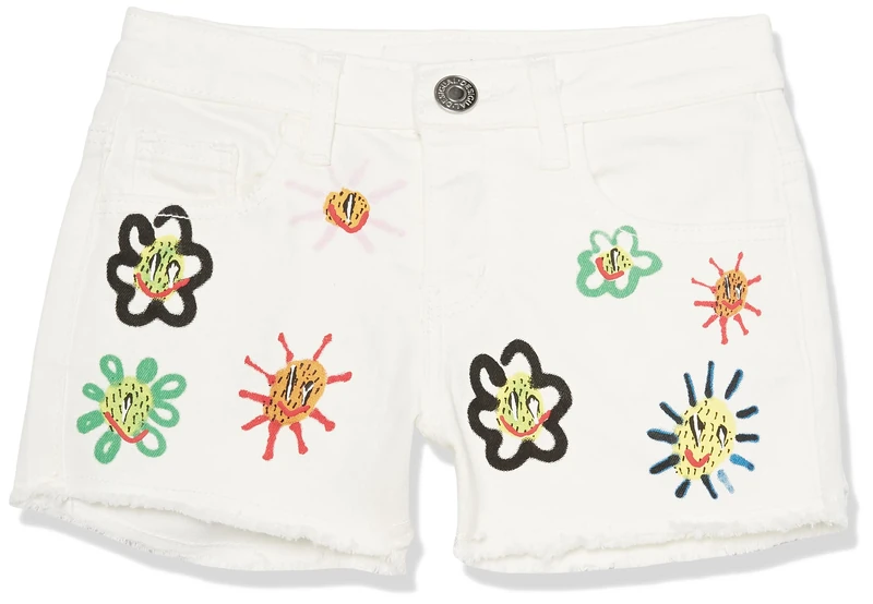 Desigual Girls' Denim_Flowers Jeans, White, 12 Years - Image 1