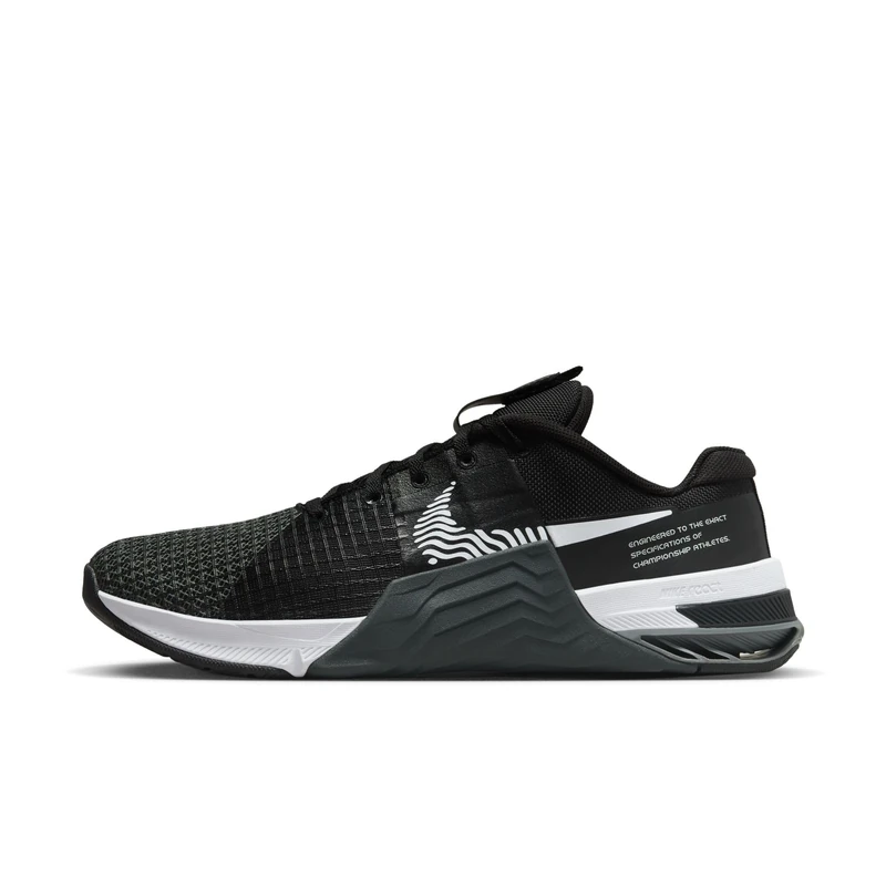 NIKE DO9328-001 Metcon 8 Sneaker Adult Black/White-DK Smoke Grey-Smoke Grey 5.5