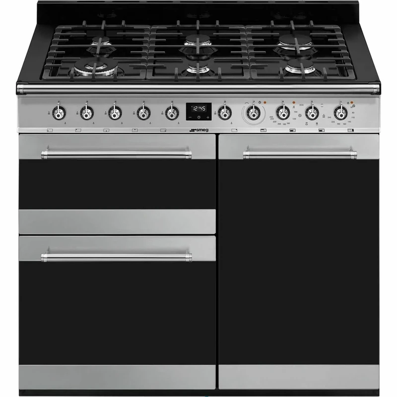 Smeg Symphony 100cm Dual Fuel Range Cooker - Stainless Steel