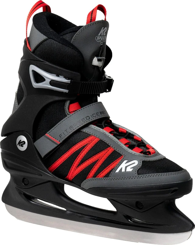K2 F.I.T Speed Ice Pro Ice Shoe Black - Red 8.5