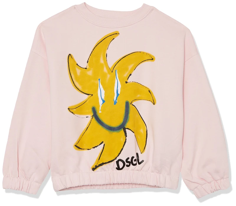 Desigual Girl's Sweat_Star 3130 Suave Pink Sweater, red, 8 Years