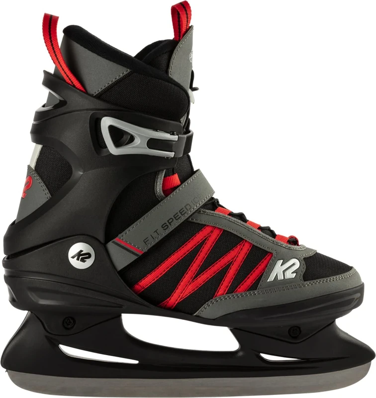 K2 F.I.T Speed Ice Pro Ice Shoe Black - Red 7.5