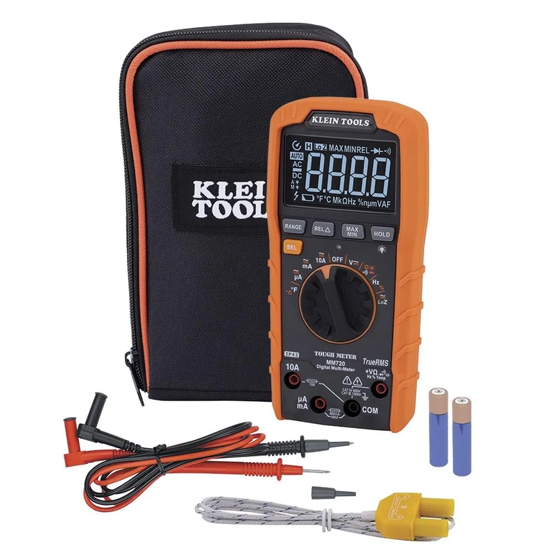 Klein Tools MM720 Digital Multimeter, Auto-Ranging TRMS, Low Impedance (LOZ), 1000V AC/DC Voltage, 10A AC/DC Current, 60 MOhmsResistance