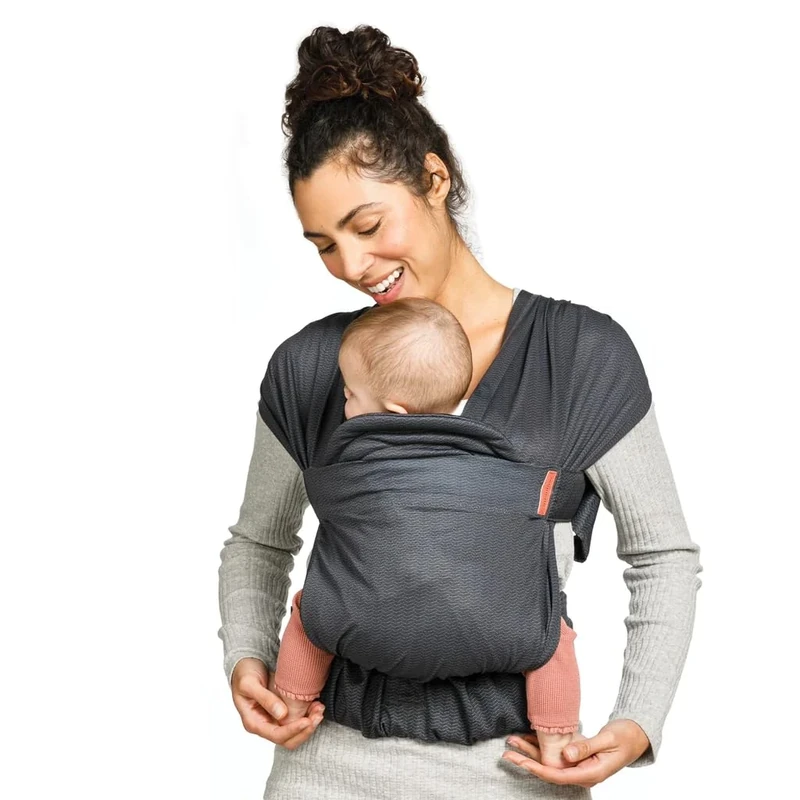 Infantino - Hug & Cuddle Adjustable Hybrid Wrap - Hybrid Baby Carrier and Sling - Simple Pressure Relief - Quilted Privacy Cover - Baby Essentials for Newborn 7-26lbs (3,2 à 11,8 kg) - Dark Grey