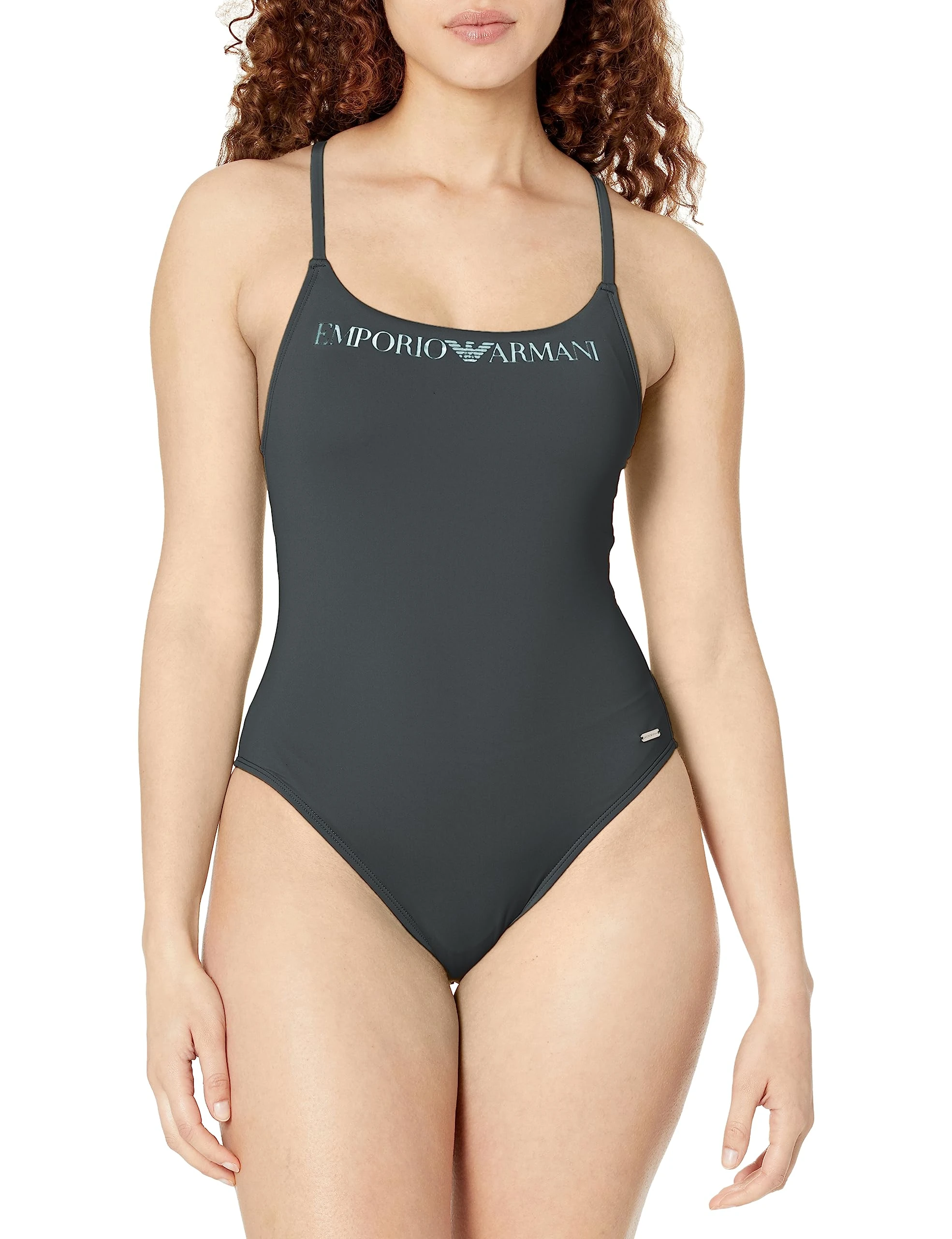 Emporio Armani Women's Logo Lover Swimsuit One Piece, Black, L