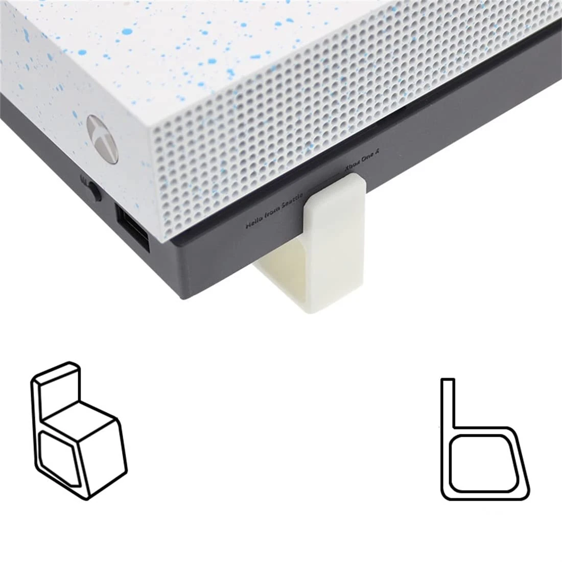 4 Pieces Cooling Stand Compatible for Xbox One/Series S/X, Game Console Horizontal Version Heightening Bracket (White)