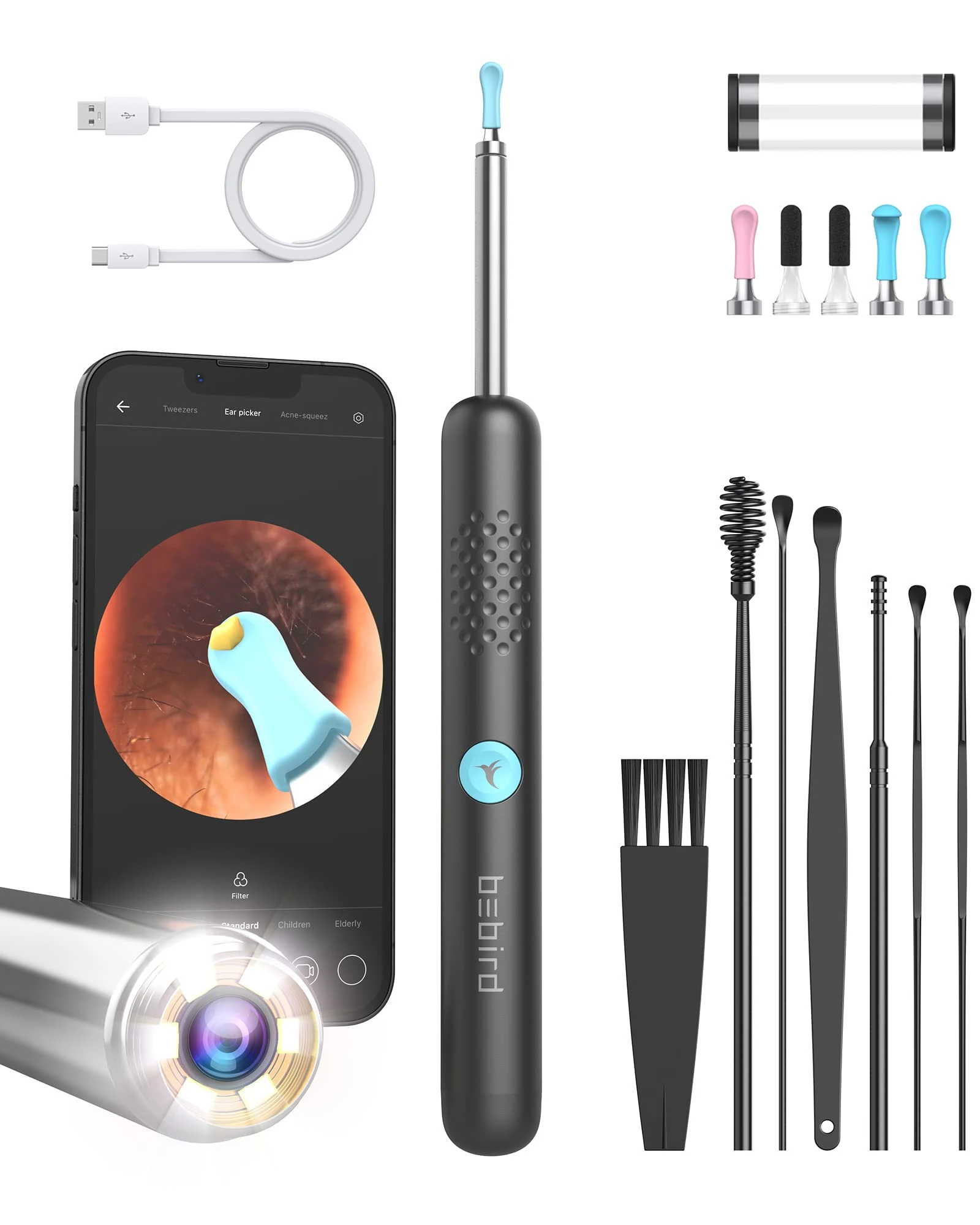 Ear Wax Removal Kit, 1920P WiFi Wireless Ear Cleaner Ear Camera