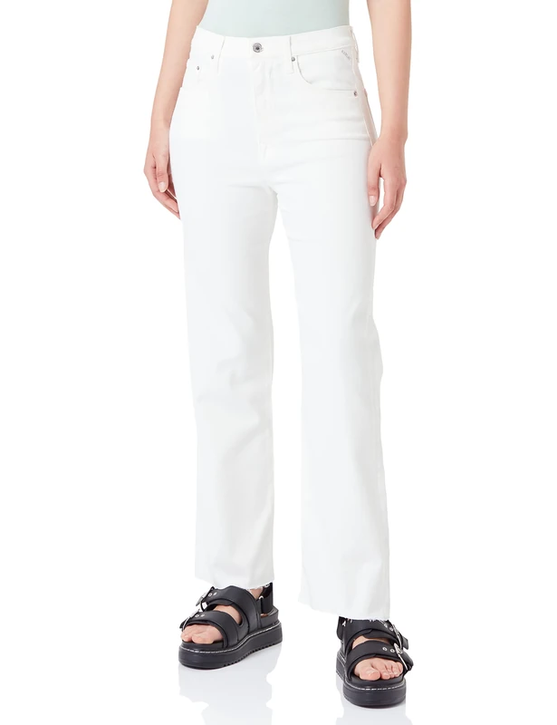 REPLAY Women's WA463 Reyne Power Stretch Bull Jeans, 100 Natural White, 2330