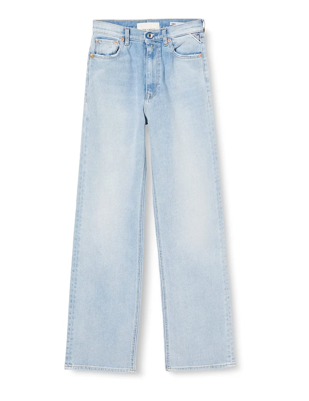 Replay women's Laelj wide leg fit jeans made of comfort denim, blue (Super Light Blue 011), W25 x L30