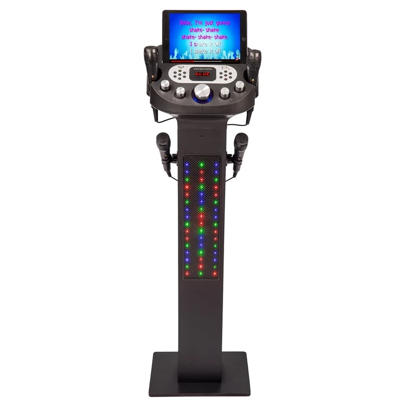 Easy Karaoke EKS468BT Smart Bluetooth Karaoke System with 4 Microphones - 100W Power Output, Built-in LED Disco Lights and Digital Voice Changer