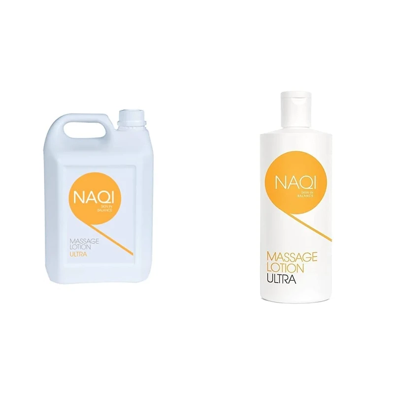 NAQI Ultra Massage Lotion, Long Lasting Hypoallergenic Moisturising Lotion, 5 Litre & Ultra Massage Lotion, Long Lasting Hypoallergenic Moisturising Lotion, 500 ml