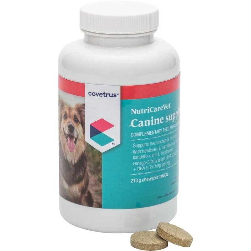 Covetrus NutriCareVet Cardiac Support to Support The Physiological Function of The Heart in Dogs - 85 Chewable Tablets
