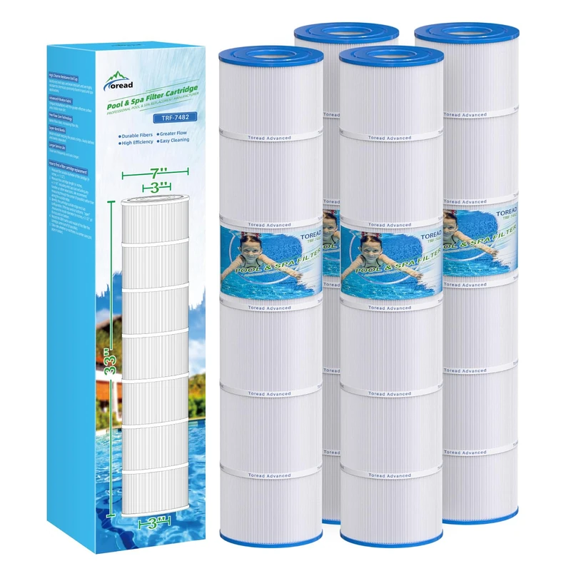 TOREAD PJAN145 Pool Filter Replaces Jandy CL580, CV580, Unicel C-7482, Filbur FC-0820, A0104100, R0357900, Filbur FC-6415, SD-01109, 145 sqft Filter Cartridge 4 Pack
