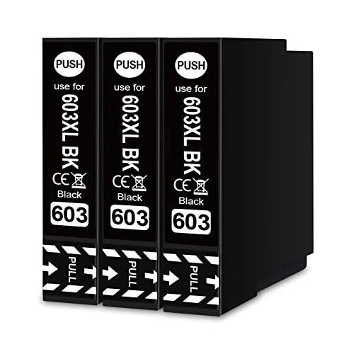 603XL Black Cartridge for Epson 603 for Epson XP-2150 XP-2155 XP-2105 XP-3150 XP-4150 XP-4155 XP-2100 XP-3100 XP-4100 XP-4105 Workforce WF-2810 WF-2820 WF-2830 WF-28400 WF-2845 WF-2850 WF-2870DWF