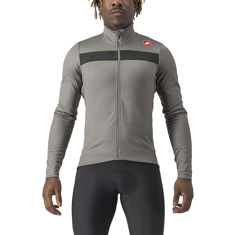 CASTELLI Men's Long Shirt, Nickel Gray/Black Reflex, S