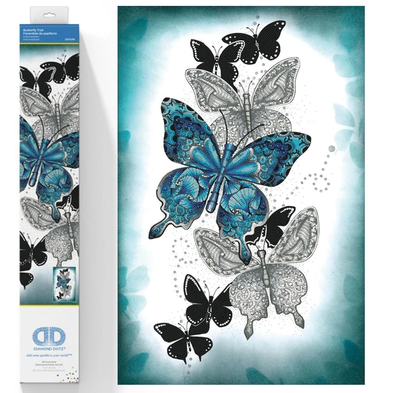 Diamond Dotz Diamond Painting Butterfly Trail Animal 5D Diamond Painting Complete Kit with Diamond Intermediate Level 72 x 47 cm